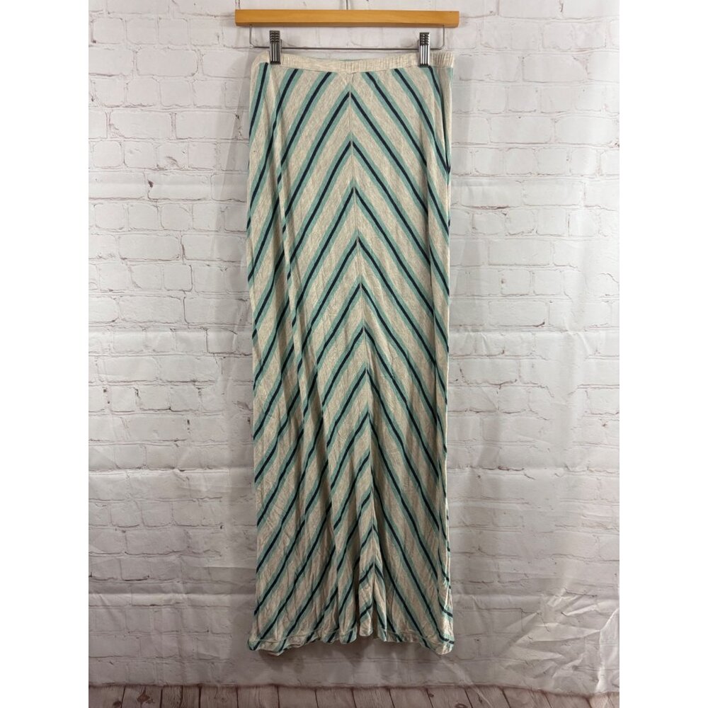 MSSP Max Studio Specialty Products Maxi Skirt Womens Size Medium Oatmeal Stripes